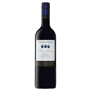 Jacobs Creek Three Vines Shiraz Grenache Tempranillo Australian Red Wine 75cl
